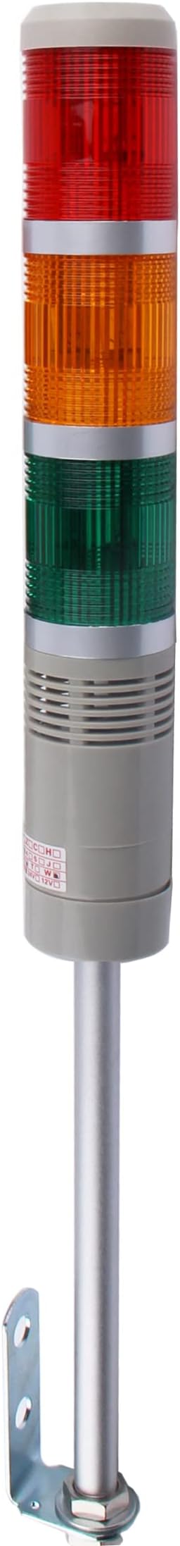 Industrial 3-Layer Stack LED Warning Light with Buzzer, 110V AC, 2W, Round, Plastic