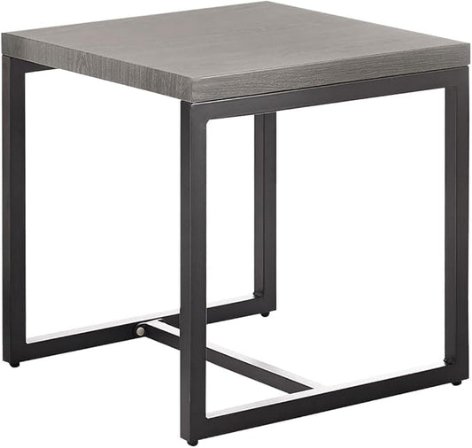 Patio Tables Outdoor Coffee Table - Steel Side Tables End Table for Proch Deck Balcony Garden Squre Grey Tabletop