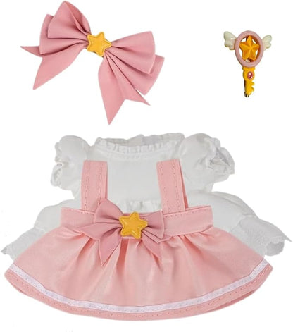 Clothes for Labubu(NO Doll), 15cm/17cm Doll Accessories Suit ,Cute Clothes for Dress up,Easy Dress-Up Fun ,Pink Princess for Dress Up, Play & Collector