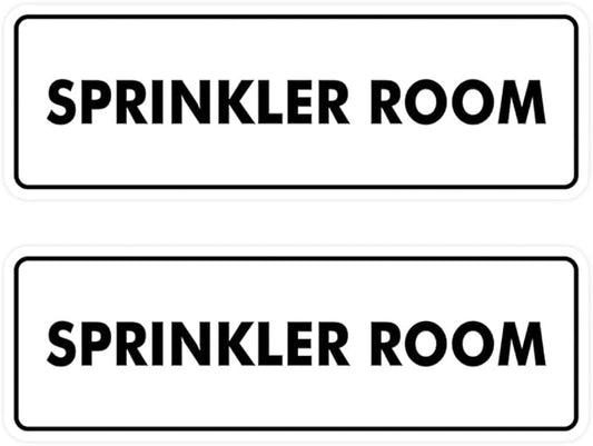Signs ByLITA Standard Sprinkler Room Sign (White) - Small 2 Pack