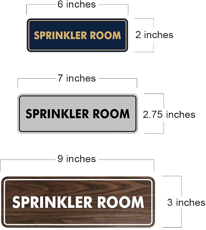 Signs ByLITA Standard Sprinkler Room Sign (Navy Blue/White) - Medium