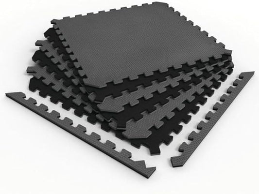 Norsk Dual-Sided Reversible 1/2" Foam Exercise Mats for Home Gym - Interlocking EVA Foam Tiles