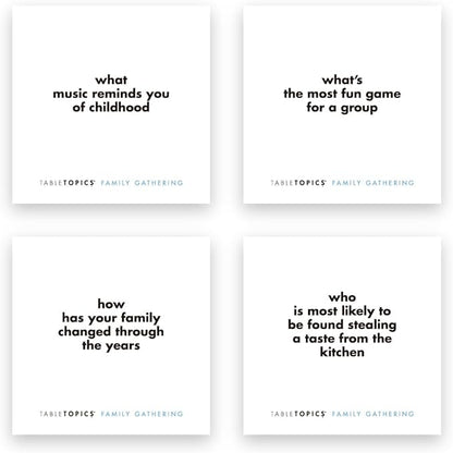 TableTopics Family Gathering Conversation Cards for Multi-Generational Get Togethers with 135 Questions to Use with Relatives at Reunions, Holidays, & Other Events