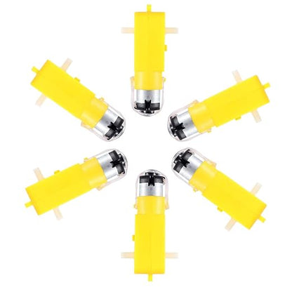 6 PCS DC Electric Motor 3V-6V Dual Shaft Geared TT Magnetic Gearbox Engine，DIY for Arduino Smart Car Robot Toys Cars Chassis Models Vibration Products (6)