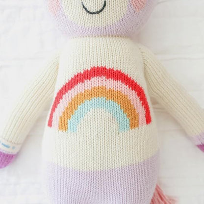 cuddle + kind Zoe The Unicorn Regular 20" Hand-Knit Doll – 1 Doll = 10 Meals, Fair Trade, Heirloom Quality, Handcrafted in Peru, 100% Cotton Yarn