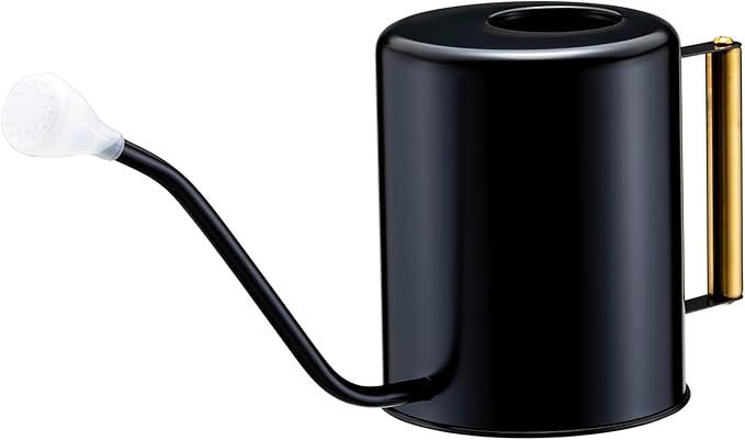 L&H Unico Stainless Steel 62oz Watering Can Long Spout Plant Misters for Indoor Plant Watering or Outdoor Gardening with 2Pcs Removable Spray Spout for Flowers Black