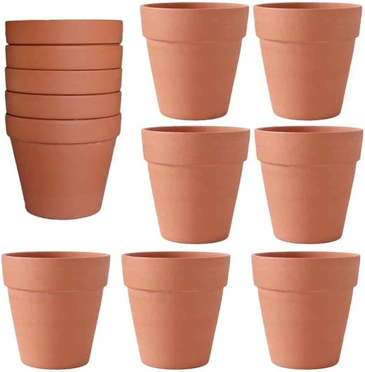 OLEEP Clay Pot - 12 Pack Large Terra Cotta Plant Pot with Drainage Hole, Clay Planters Pot, Terracotta Pot for Indoor Outdoor Plant (4.7 inch)