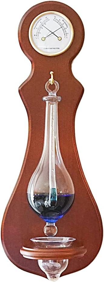 Ambient Weather BA212 Wall Mounted Weather Station with Thermometer, Hygrometer, and Barometer - Cherry Finish