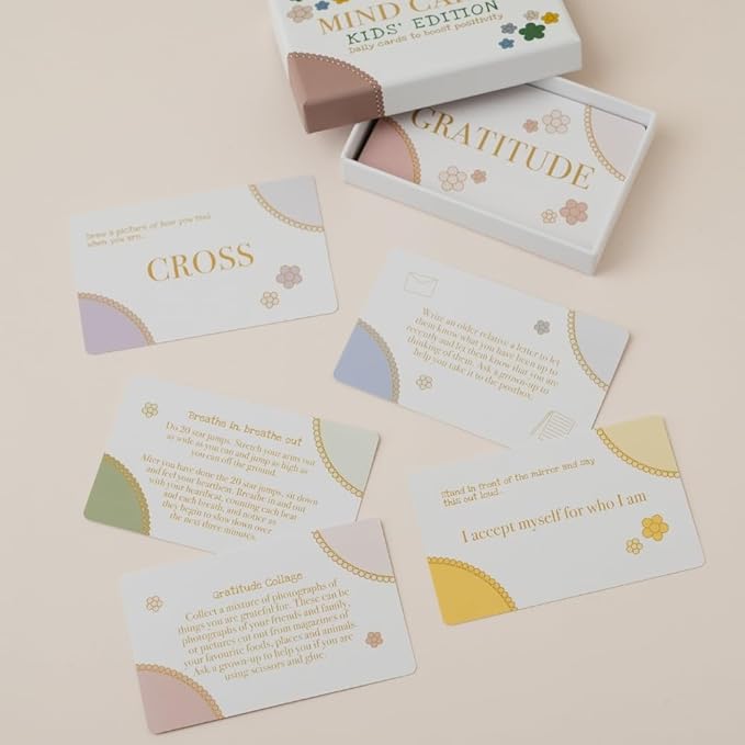 Mind Cards: Kids' Edition | 30 Daily Mindfulness & Gratitude Cards for Children | Screen Free Confidence & Positivity Gift for Emotional Growth