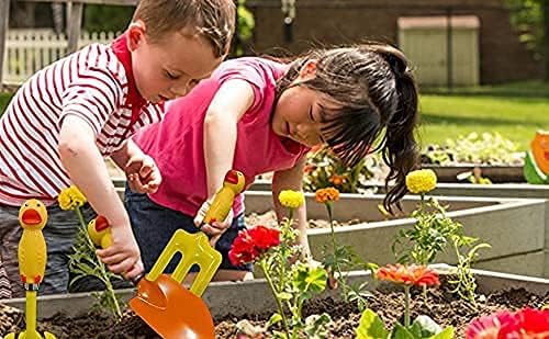 Kids Gardening Set Yellow Duck Handle, 6 Pieces (Organe+ Yellow), Kids Garden Tool Set Kids Beach Shovel Sandbox Play Toy Garden Hand Tool