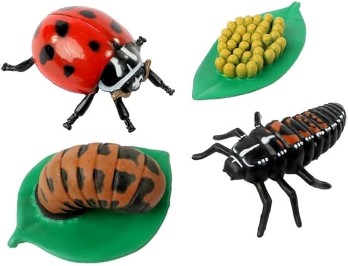 Insect Lore Bug Camp Bundle | Butterfly Kit with 1 Cup Live Caterpillars | Ladybug Land with 1 Tube Live Larvae | Ant Mountain with 1 Tube Live Western Harvester Ants | Life Cycle Figurines & More