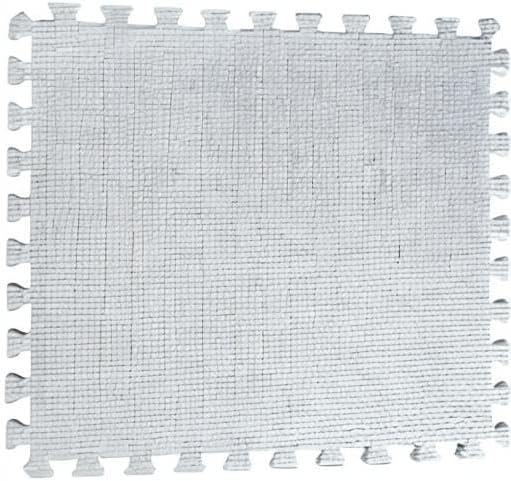 16pcs 0.6" Thickened Interlocking Tile Mats,Fluffy Shaggy Soft EVA Foam Area Rug for Living Room & Bedroom,Non-Slip Protective Floor Carpet Play Mat Kids Baby Dorm Home Decor (11.8ft, White)