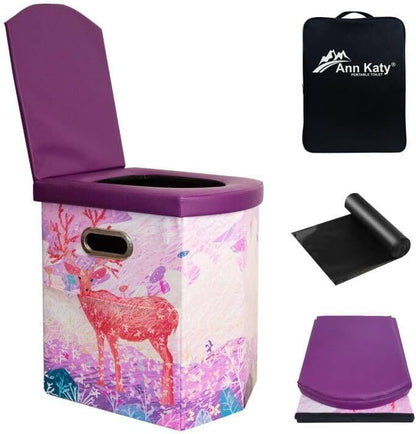 Upgrade XL Portable Toilet for Adults, Extra Large Portable Travel Floding Toilet, Camping Tall Toilets with Lid for Adults and Kids Compact Potty for Car,Hiking,Beach and Camping