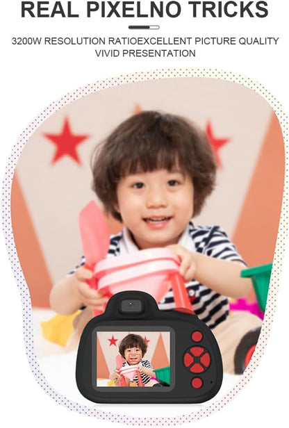 Kids Camera,Kids Digital Camera with Rotating Zoom Lens,1080P HD Digital for Kids with Flash,32GB SD,Christmas Birthday Gifts for Girls Boys 3-12 (Black, D6S)