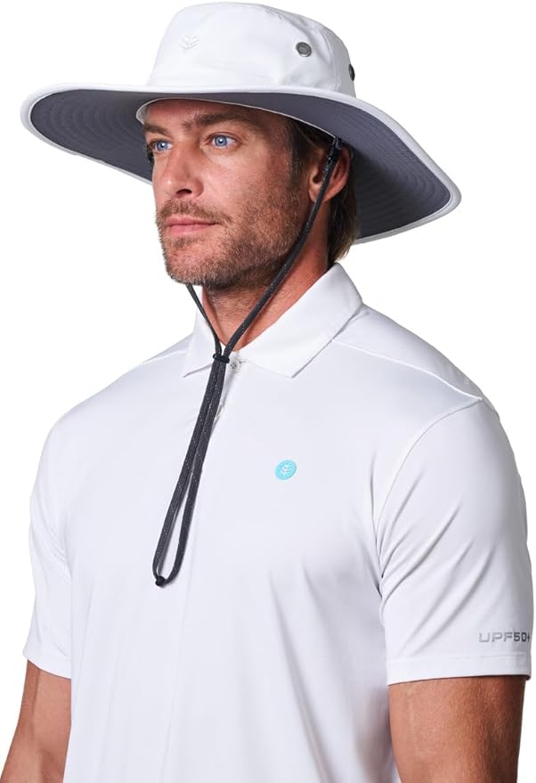 Men's Shapeable Wide Brim Hat - UPF 50 Sun Protection - Maximum Coverage on Your Next Adventure - Sun Fearless Leo Hat