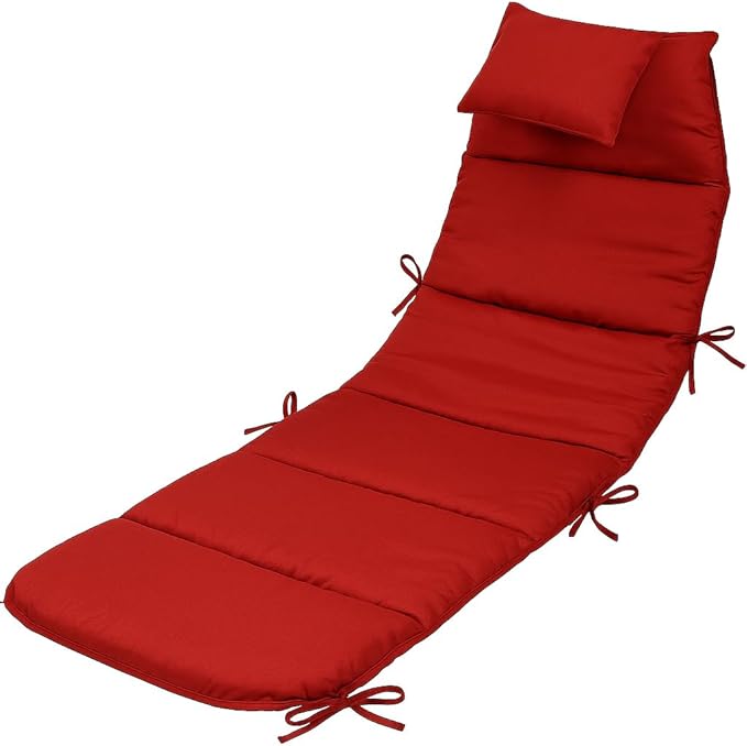 Weatherproof Replacement Cushion Pad and Umbrella for Hanging Lounge Chair Outdoor Chaise Hanging Hammock Chair - Long-Lasting, Fade-Resistant, Quick-Dry, Outdoor Lounge Replacement Set - Red