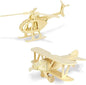Georgie Porgy 2 Packs of 3D Wooden Puzzles, DIY Models Kits for Kids, Dinosaur Animal Airplane Car Woodcraft Construction Toy DIY Projects (Biplane Helicopter)
