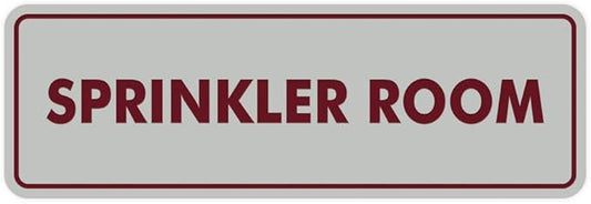 Signs ByLITA Standard Sprinkler Room Sign (Light Grey/Burgundy) - Small