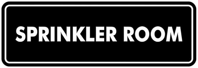 Signs ByLITA Standard Sprinkler Room Sign (Black) - Small