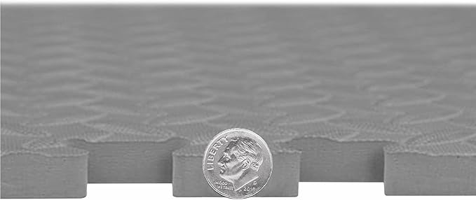 IncStores 1/2 Inch Thick Diamond Soft Foam Flooring Tiles | High-Density Interlocking Foam Tiles for Rugged Style in Your Home Gym, Playroom, and More | Grey, 36 Tiles