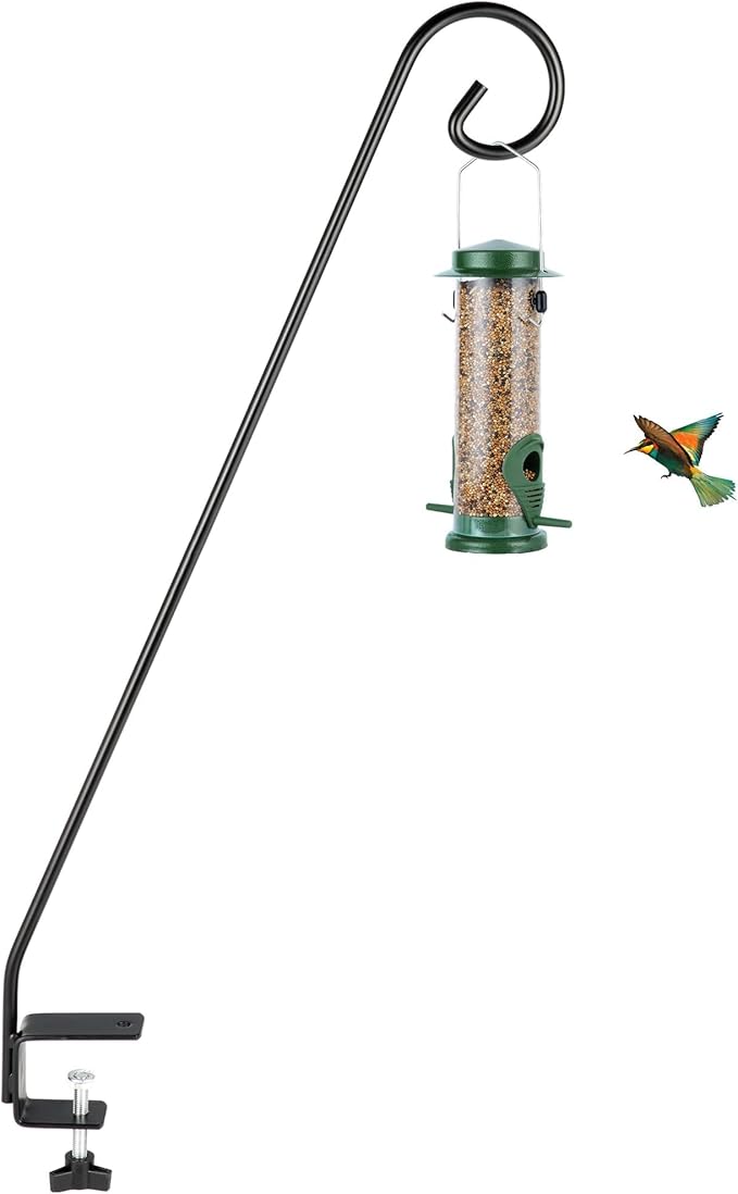 MIXXIDEA Heavy Duty Deck Rail Pole Deck Hook, Extensible and Adjustable Deck Hook for Hanging Bird Feeder, Plants, Suet Baskets,Wind Chimes,Lanterns