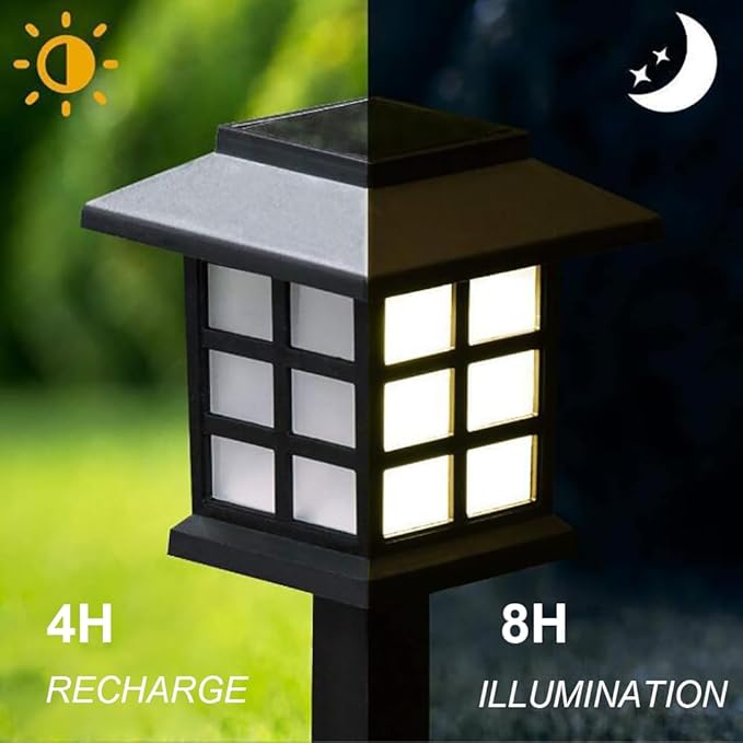 Solar Garden Outdoor Lights 12 Pack,Outdoor Landscape Lights Solar Waterproof Garden LED Lights for Pathway Patio Driveway Walkway Porch, Auto On/Off (White Light)