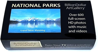 BillionDollarArtGallery® National Parks | Transform your TV into Wall Art with All 63 U.S. National Parks | Over 600 High-Def Photos | Unique Gift | Nature Lovers | Wall Art | Art TV