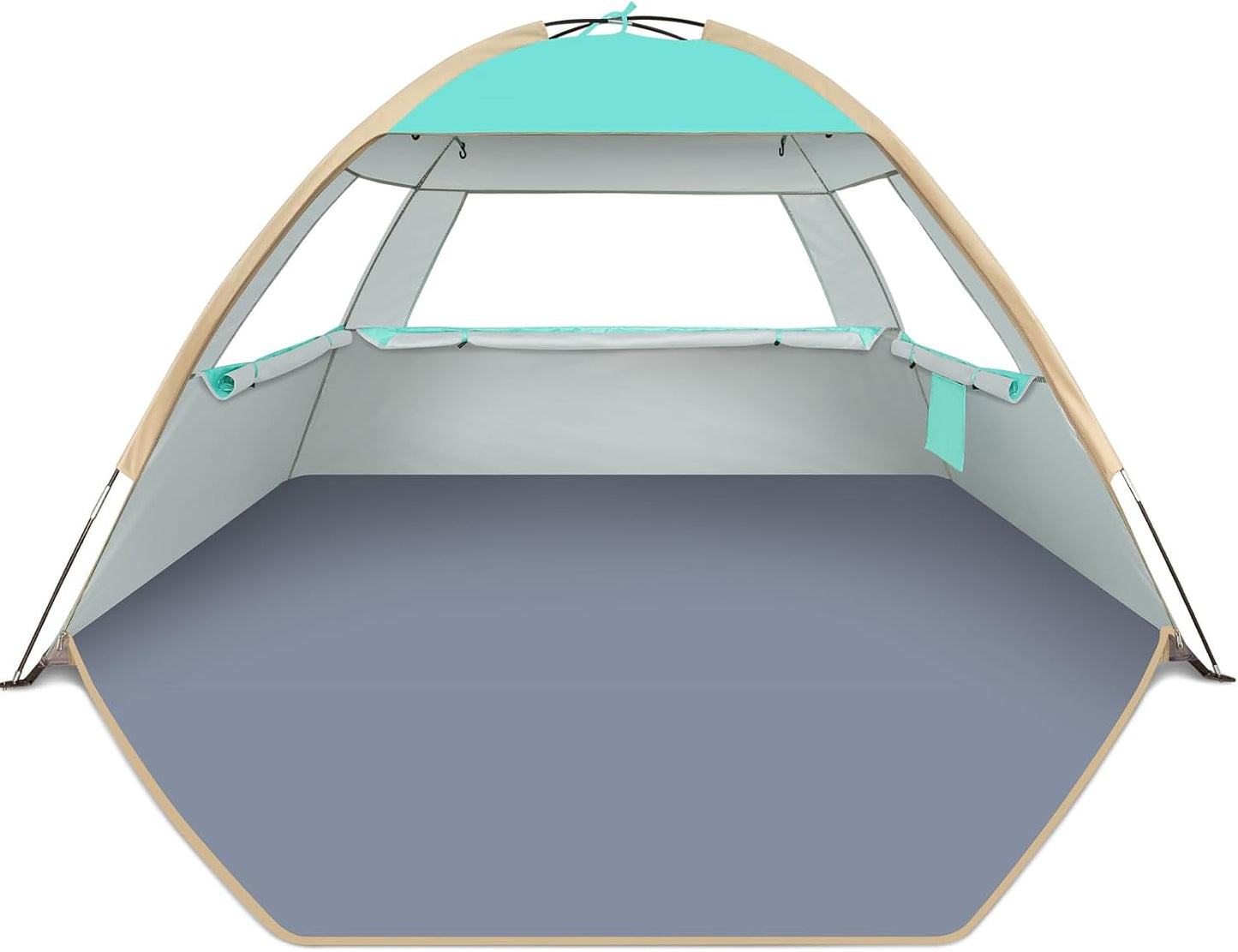 Gorich Beach Tent Sun Shelter for 3/4-5/6-7/8-10 Person with UPF 50＋ UV Protection, Lightweight & Easy Setup Beach Shade Canopy, Portable Beach Shade Tent Beach Cabana