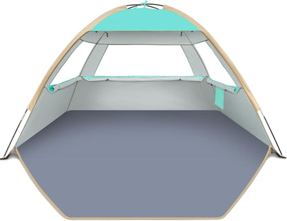 Gorich Beach Tent Sun Shelter for 3/4-5/6-7/8-10 Person with UPF 50＋ UV Protection, Lightweight & Easy Setup Beach Shade Canopy, Portable Beach Shade Tent Beach Cabana