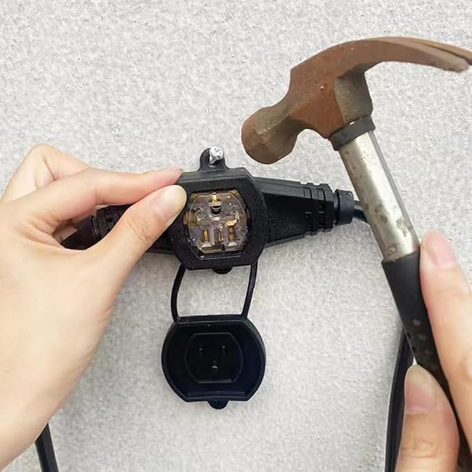 30FT 14 Gauge Multi Outlet Extension Cord, 5 Evenly Spaced Weatherproof Outlets, Great for Stage Backdrops, Landscape Garden Lighting，Christmas Decorations ETL