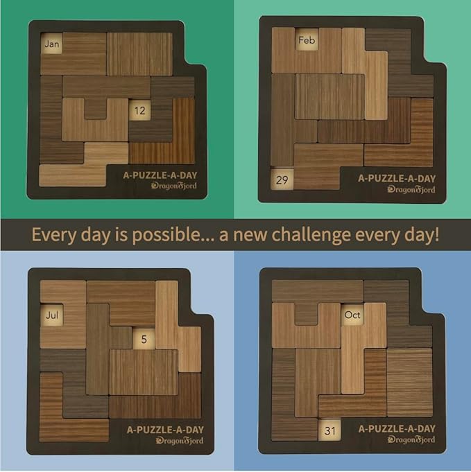 A-Puzzle-A-Day Deluxe: The Original Daily Calendar Puzzle with 365+ Challenges for Every Day of The Year, by DragonFjord