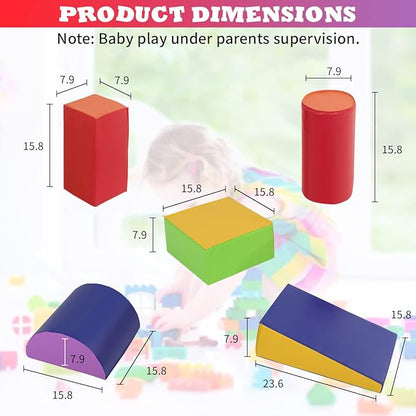 Kids Climb & Crawl Toys for Toddlers 1-3 Baby Playing Blocks 5pcs Kids Climbing Toys Indoor Crawling Gym Equipment for Toddler Fun Foam Climbing Blocks for Kid Development Hands-On Skills