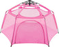 Alvantor Pop Up Playpen- 7'x7'x44”Baby Playpen Large Kids Play Tent Portable and Foldable Playpen Indoor/Outdoor Play Yard with Protective Mesh, UV SPF 50+ Sunshade, and Soft Foam Floor, Pink