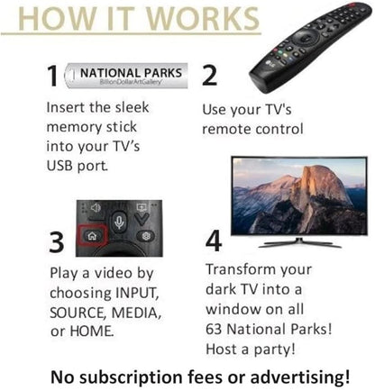 BillionDollarArtGallery® National Parks | Transform your TV into Wall Art with All 63 U.S. National Parks | Over 600 High-Def Photos | Unique Gift | Nature Lovers | Wall Art | Art TV