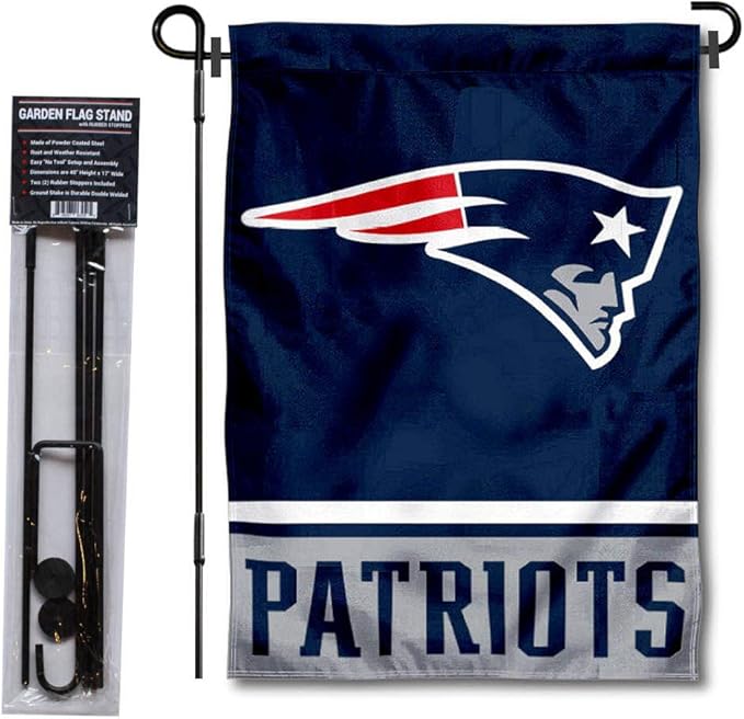WinCraft New England Patriots Garden Flag with Stand Holder