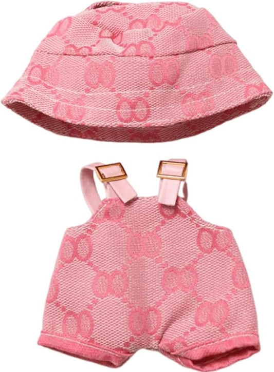 17cm Clothes Set(NO Doll),Hat & Overalls Set for 17cm Accessories Suit,Stylish Adorable Dolls Clothes Accessories,Cute Clothes for Dress up Unique Style (Style B)