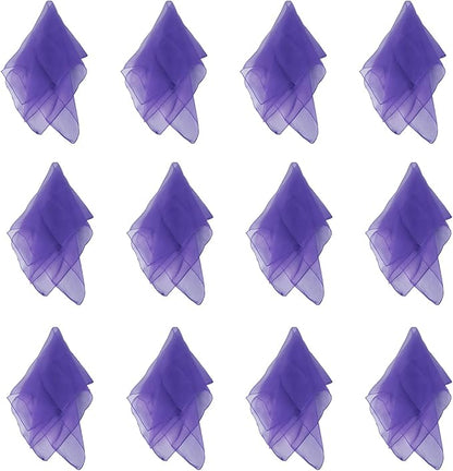 Larcele 12 Pieces Juggling Dance Scarf for Performance Prop Accessory 24 x 24 inches WDSJ-02