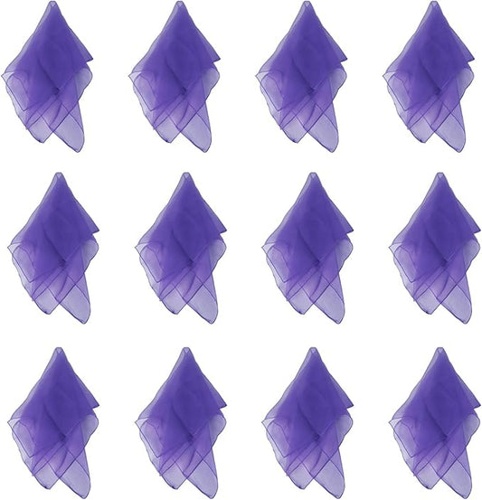 Larcele 12 Pieces Juggling Dance Scarf for Performance Prop Accessory 24 x 24 inches WDSJ-02