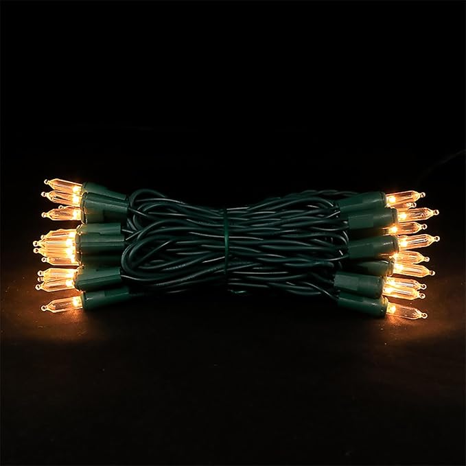 MULTI-SPARKING White LED Christmas Lights - 35 Count Warm White Christmas String Lights for Small Tree, Crafts, Holiday, Indoor/Outdoor Decorations, 11 Feet Green Wire, UL Certified, Connectable