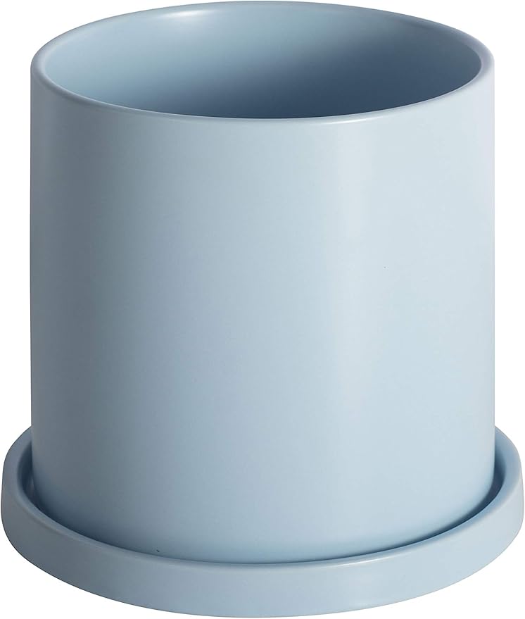 Planters for Indoor Plants Ceramic Flower Succulent Plant Pots with Drain Hole Saucer Decor for Home Office (4 inch Blue)