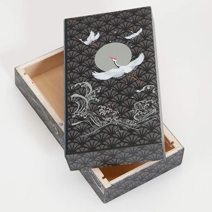 Bits and Pieces - Soaring Cranes Secret Puzzle Box - Wooden Money Box Brainteaser - 10 Step Solution Brain Game