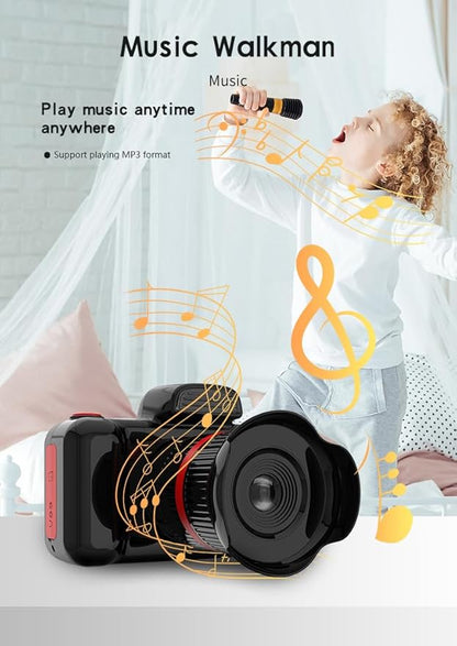 Kids Camera,Kids Digital Camera with Rotating Zoom Lens, Video Camcorder with Flash, 32GB SD,Digital Camera for Kids 3-8 Year Old (Pink, D31)