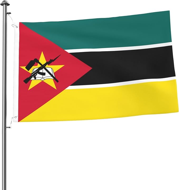 Mozambique Mozambican Flag Garden Yard House 2x3 ft Flags Double Sided Print Banner Indoor Outdoor Party Home Decorations for Boat Dorm House Balcony