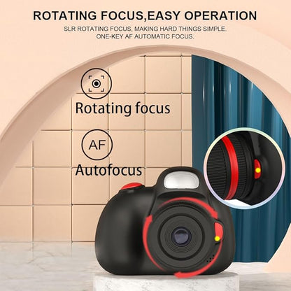 Kids Camera,Kids Digital Camera with Rotating Zoom Lens,1080P HD Digital for Kids with Flash,32GB SD,Christmas Birthday Gifts for Girls Boys 3-12 (Black, D6S)