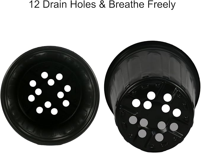 60-Packs 1 Gallon-M Flexible Plastic Plant Nursery Pots, Thickened Soft Seed Starting Container for Seedlings, Vegetables, Succulents and Cuttings