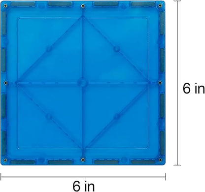6 Piece Magnetic Tiles Set Large Square Shape Magnet Building Block Construction Toy STEM Learning Kit Educational Playset Playboard (NF-06 Set)