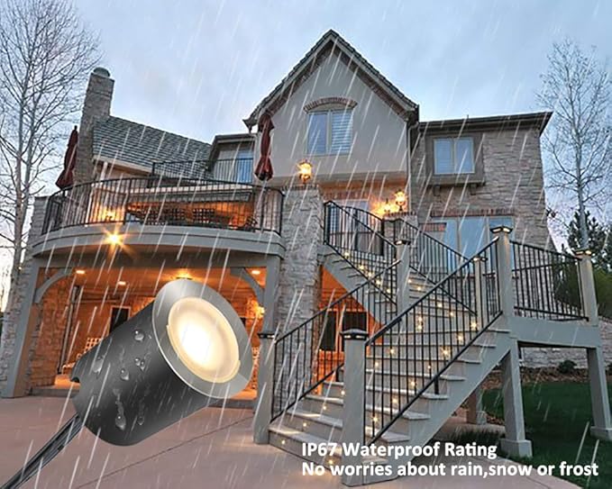 SMY Lighting Recessed LED Deck Light Kits with Protecting Shell φ32mm, In Ground Outdoor LED Landscape Lighting IP67 Waterproof,12V Low Voltage for Garden,Yard Stair,Patio,Floor,Kitchen Decoration