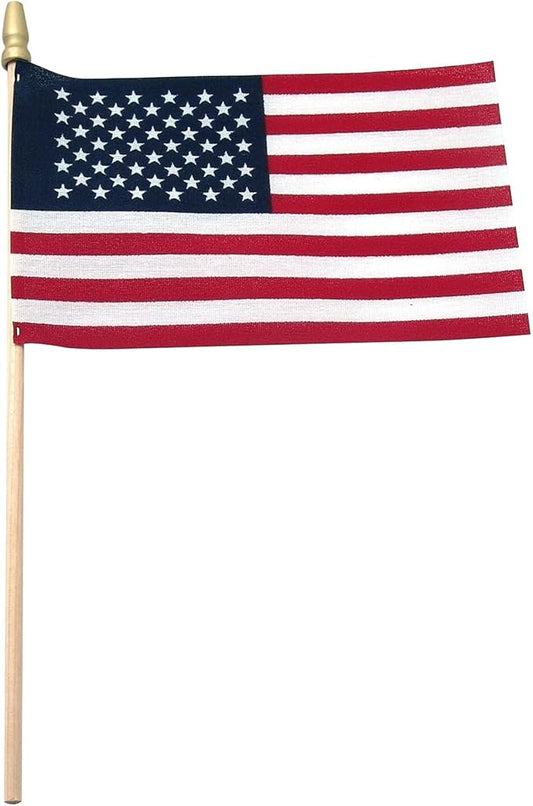 US Flag Store USA Stick Flag 4" x 6" Standard with Spear Tip