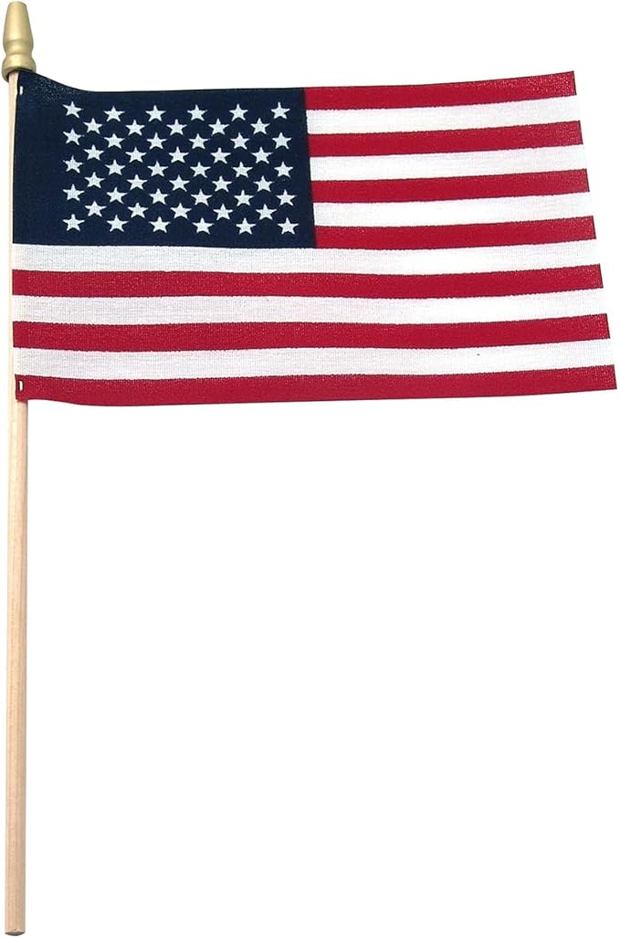 Super Tough Small American Stick Flags 4’’x6’’ | Cotton Outdoor Flag on 10’’ Wooden Stick with Spear Tip | Hand Held Flags Patriotic Decor for Various Holiday Parties and National Flag Day | 500 Pack
