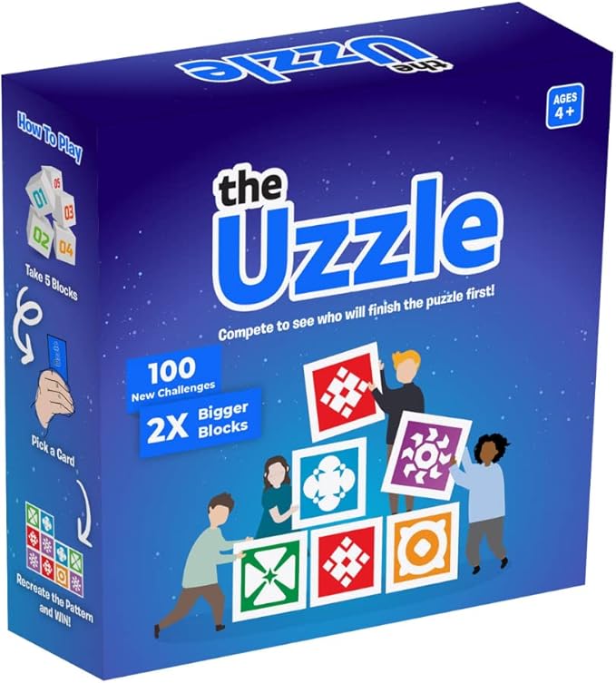 The Uzzle 3.0 Board Game, Family Board Games for Children & Adults, Block Puzzle Games for Ages 4+